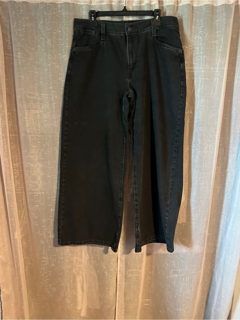 Levi's Black Wide-Leg High-Rise Flare Jeans